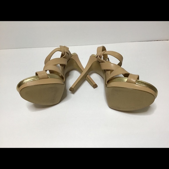 Nine West open toe leather heels 7 - Picture 4 of 5